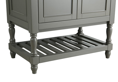 Silvia 36" Vanity Set with White Italian Carrara Marble Top - Distressed Gray