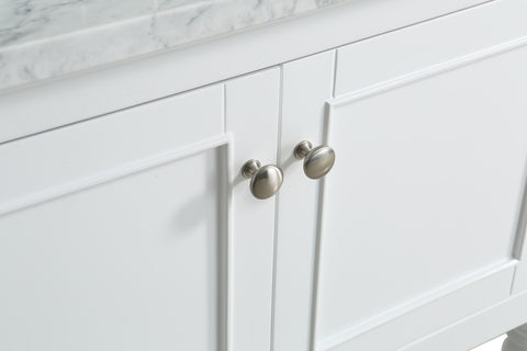 Silvia 36" Vanity Set with White Italian Carrara Marble Top - White