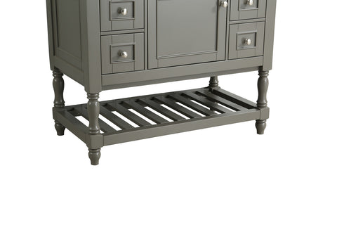 Silvia 42" Vanity Set with White Italian Carrara Marble Top - Distressed Gray